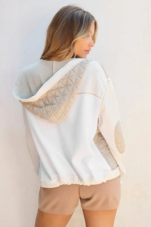 'Thea' Patchwork Long Sleeve Jacket - Celes Fashion
